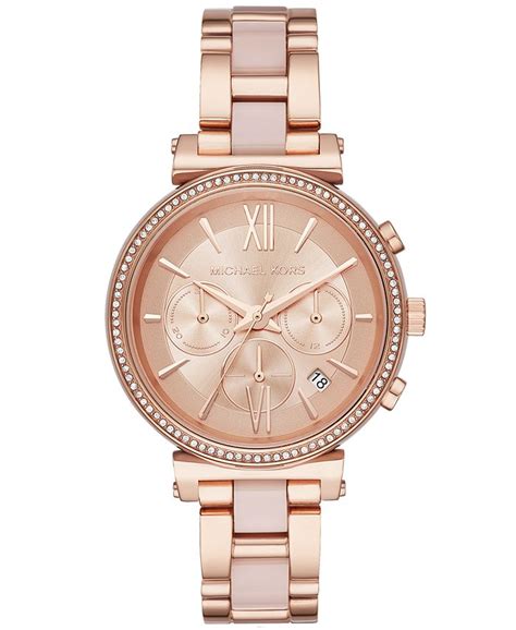 Michael Kors Women's Chronograph Sofie Rose Gold